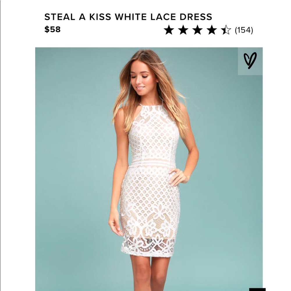 BNWT Lulus white lace bodycon dress
